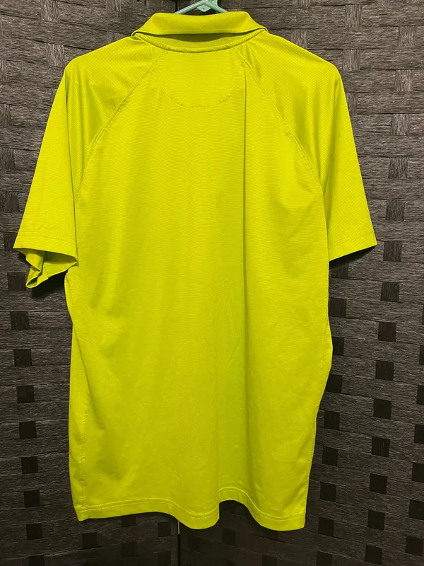 Men's Chaps Bright Lime Green Quarter Zip Polo Size Med Dress/Golf Shirt - Image 6