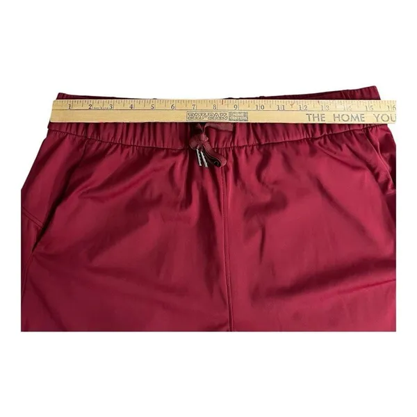 Willit Women's Red Burgundy Active Shorts Size L Pockets Elastic-Waist Sports - Image 9