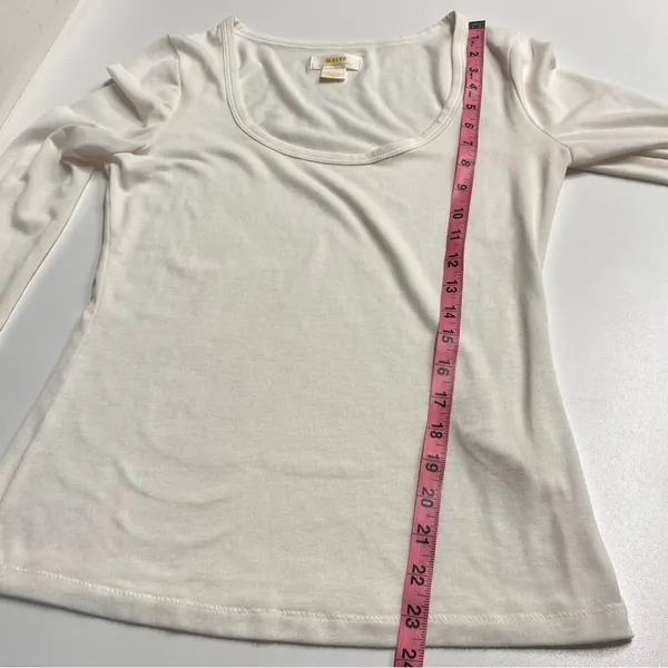 Imperfect Maeve by Anthropologie top long sleeved cream scoop neck‎ top minimal - Image 6