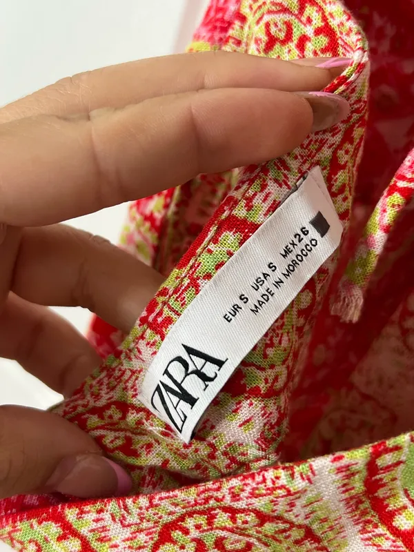 Zara Paisley Slip Midi Dress Front Slit Boho Beachy Coquette Festival Summer Size S - Image 8