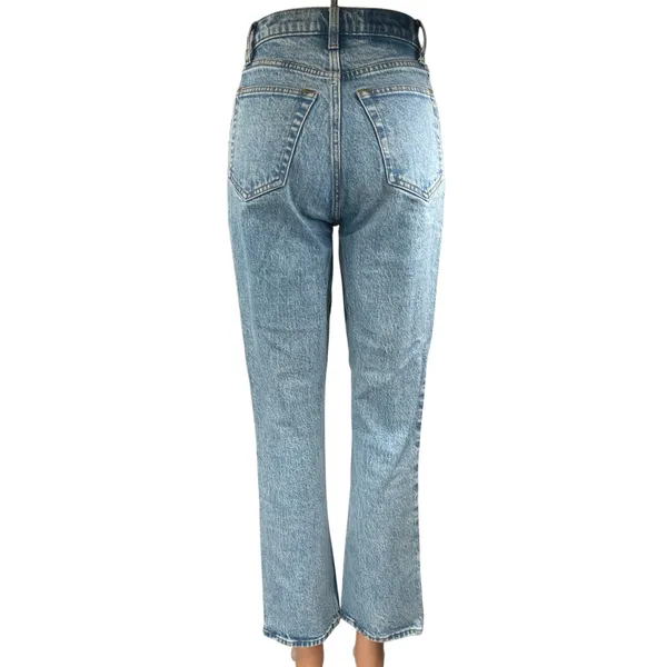 Abercrombie & Fitch The 90s Straight Ultra High Rise Blue Denim Jeans Size 24 - Image 3