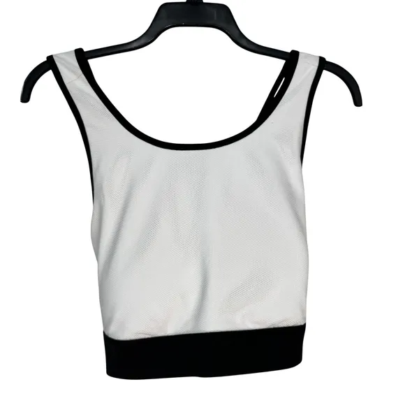 Fabletics White Black Mesh Cross Back Sports Bra BA2042012-1076-17040 Size 2X - Image 9