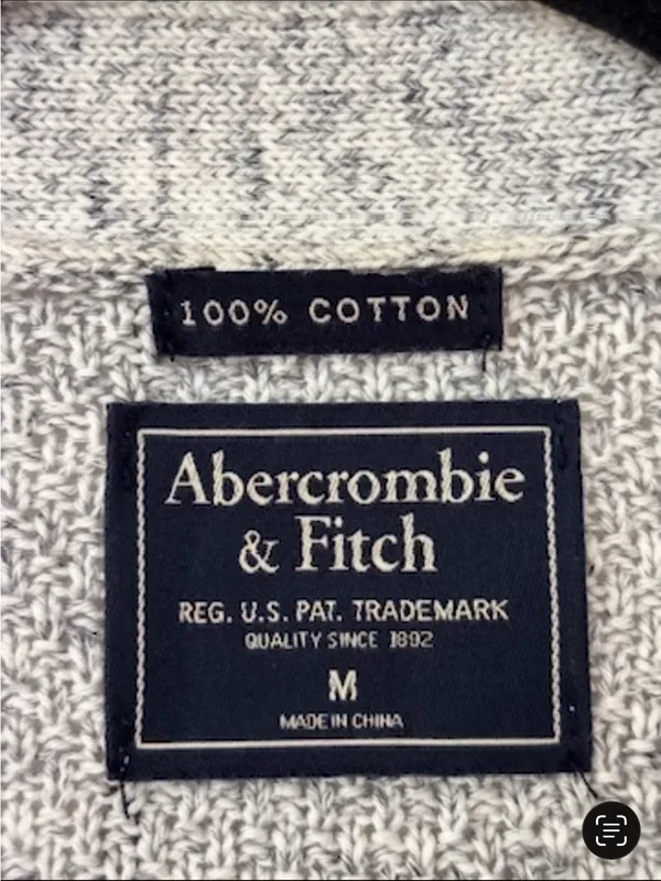 Abercrombie & Fitch Gray 100% Cotton Oversize Open Front Cardigan Sweater Medium - Image 7