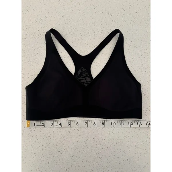 Lululemon Sports Bra Womens 6 Black Floral V-Neck Gym Sporty Active‎ Training - Image 4
