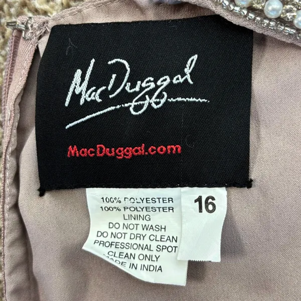 Mac Duggal Beaded Sequin Cocktail Dress Vintage‎ Lilac 16 Wedding Formal Gatsby - Image 10
