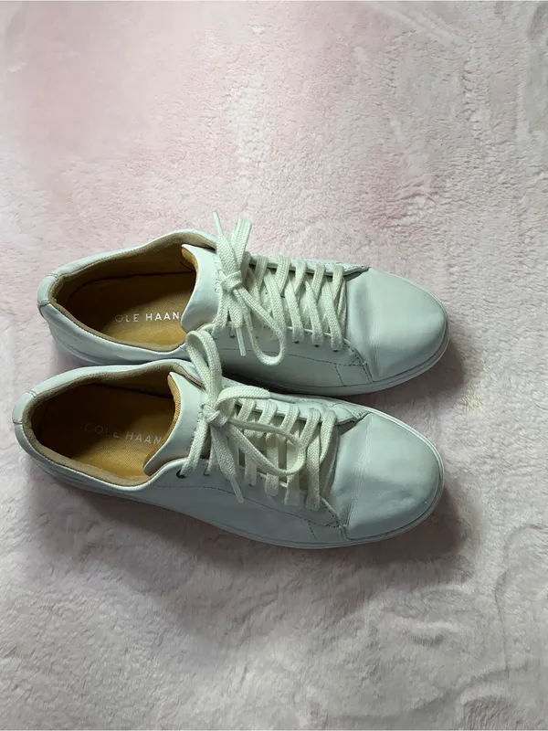 Cole Haan Women's White Leather Lace-Up Sneakers b120 - Image 3