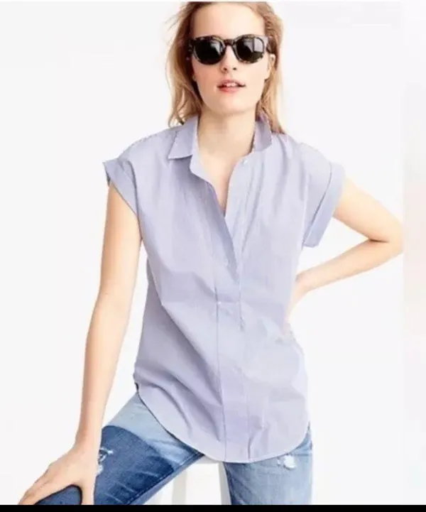 J.Crew Striped short-sleeve popover shirt - Image 3