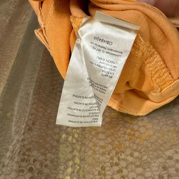 Free People Addy Wide Leg Chino Pants Pastel Light Orange Size 4 NWOT - Image 9