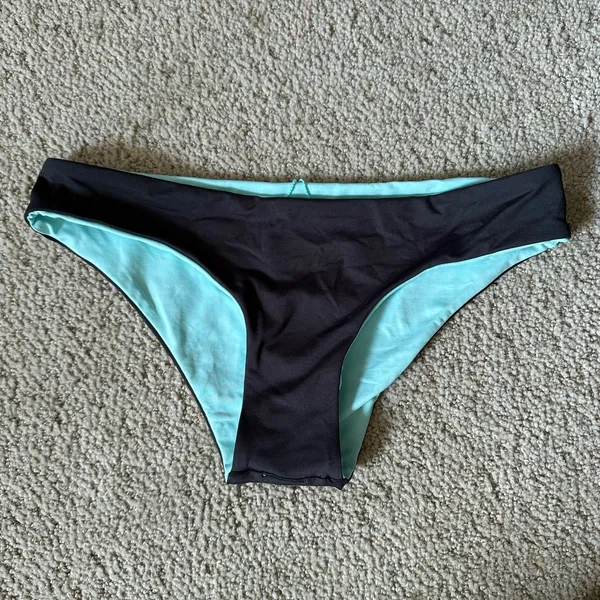 NWOT L*Space reversible bikini bottoms charcoal seafoam - Image 2