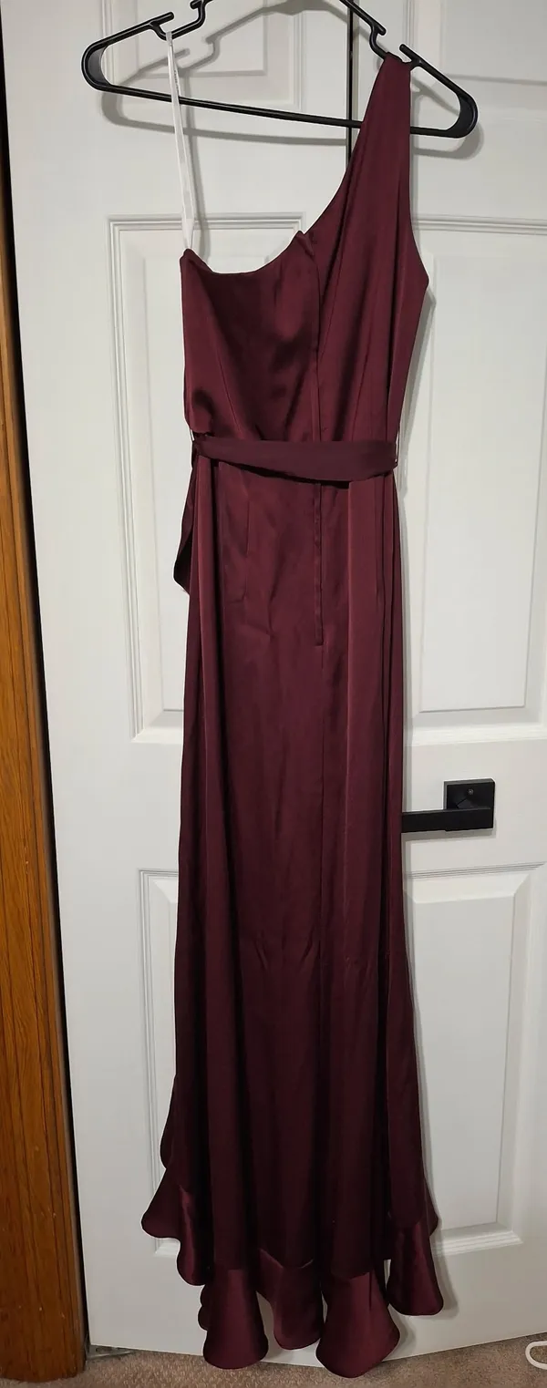 David's Bridal Bridesmaid Dress One-Shoulder - Image 2