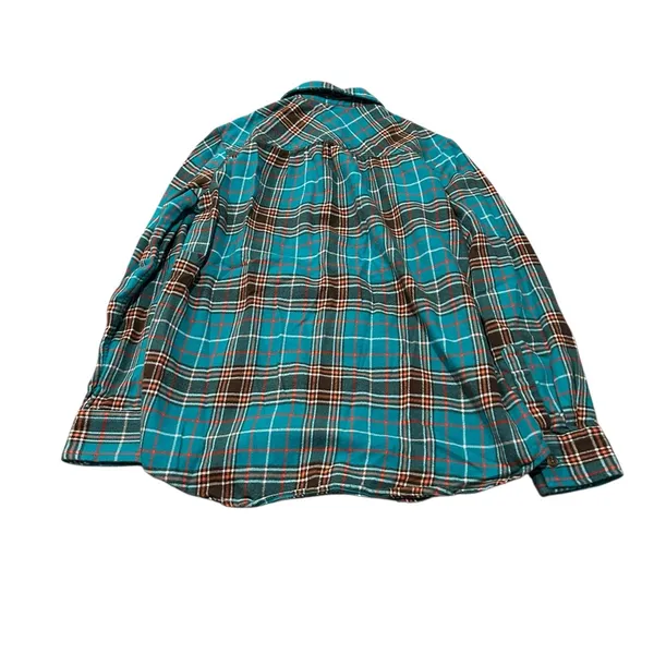 3/$15 LANDS’ END plaid flannel button down - Image 3