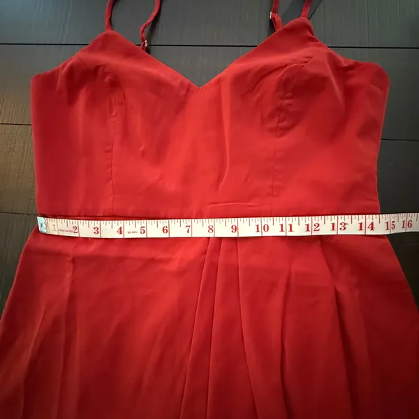 Lulus Midi Dress Women Medium Red Sleeveless Tulip Wrap Skirt Cocktail Party - Image 5