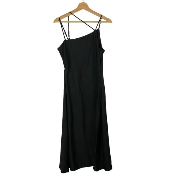 Cider‎ Black Strappy Solid Midi Slip Dress M - Image 4
