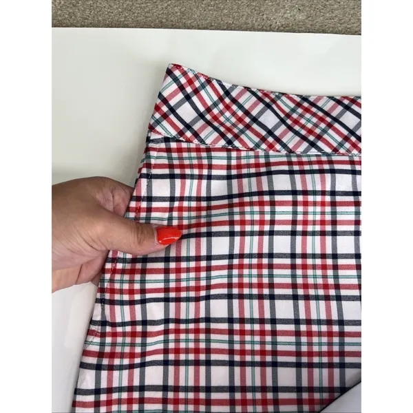 IZOD Golf Skort Womens Size 10 Tartan‎ Plaid Golf Skort Black Red Green White - Image 4