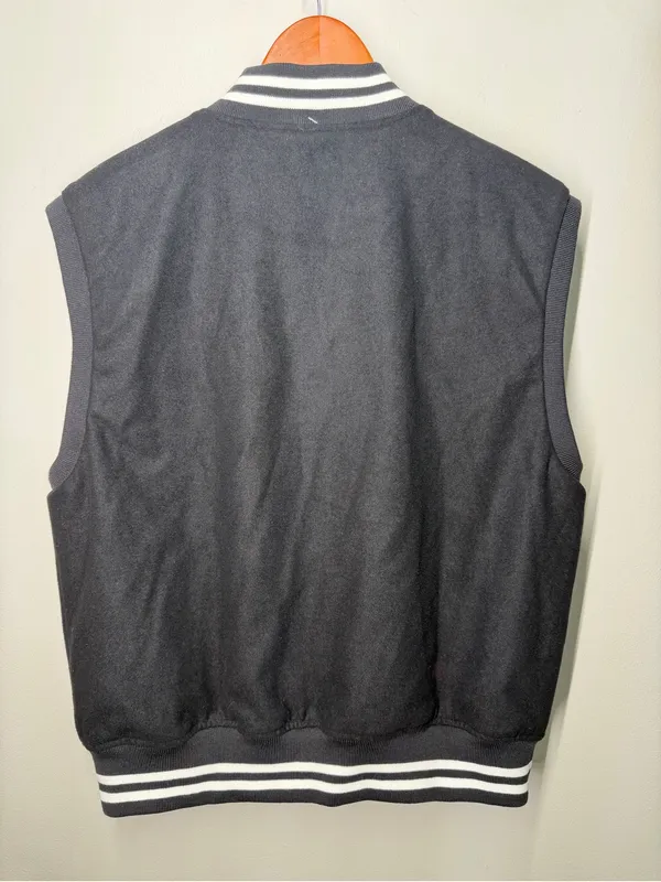 NEW Vans Piper Stadium Vest Black Wool Blend Varsity Bomber‎ Preppy Streetwear - Image 12
