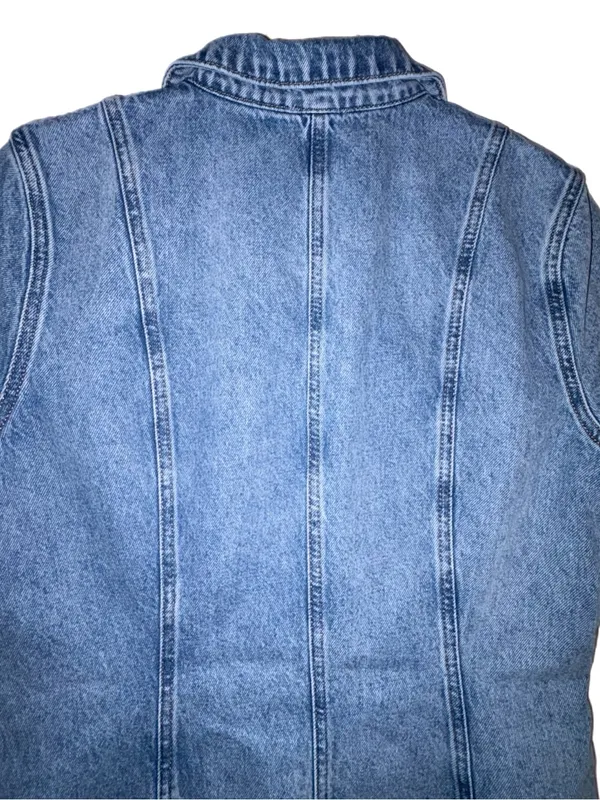 Anthropologie Pilcro Short-Sleeve Denim Button-Front Mini Dress Size 14 - Image 8