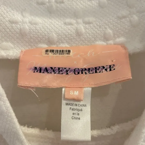 Hutch x Maxey Greene Textured Mock Neck Pullover Sweatshirt Cream Size Small - Image 2