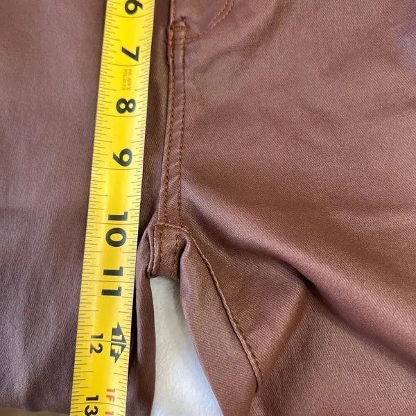 Edikted Brown Luna Faux Leather Midrise Flared Jeans Small Women - Image 9