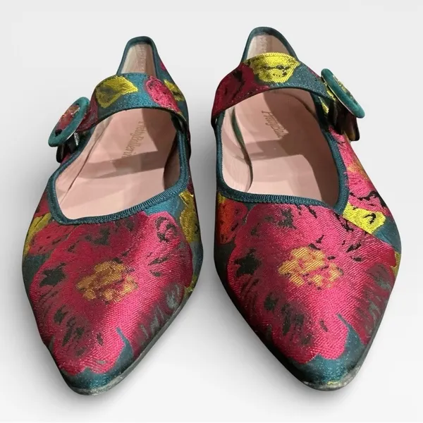 Pretty Ballerinas‎ Tyra Jacquard Mary Jane Ballet Flats Menorca 37.5 / 7 - Image 3