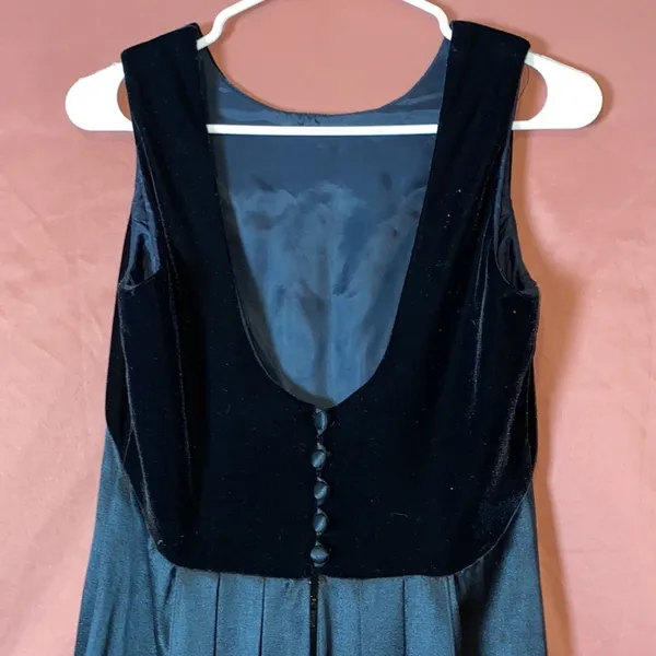 90s VINTAGE BLACK FORMAL MAXI DRESS GOWN - Image 3