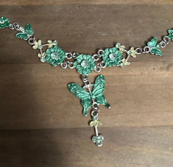 Butterflies And Flowers Drop Necklace Multiple - Image 4