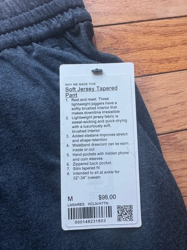Soft Jersey Lululemon Joggers True Navy - Image 3