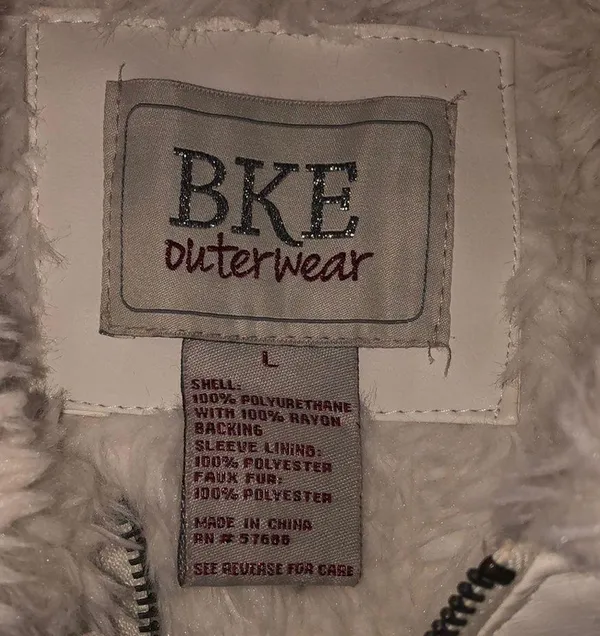 BKE Fur Lined Faux Leather Moto Jacket, Large - Image 12