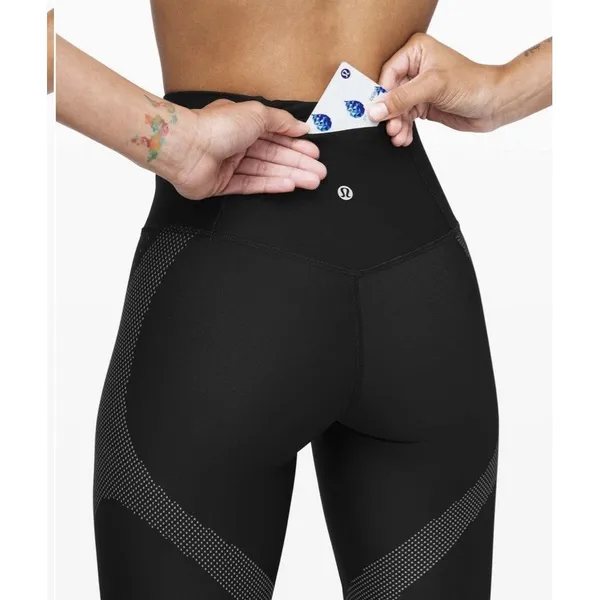 Lululemon Mapped Out High-Rise SenseKnit Tight 28" Womens 6 Black Glacier Grey - Image 4