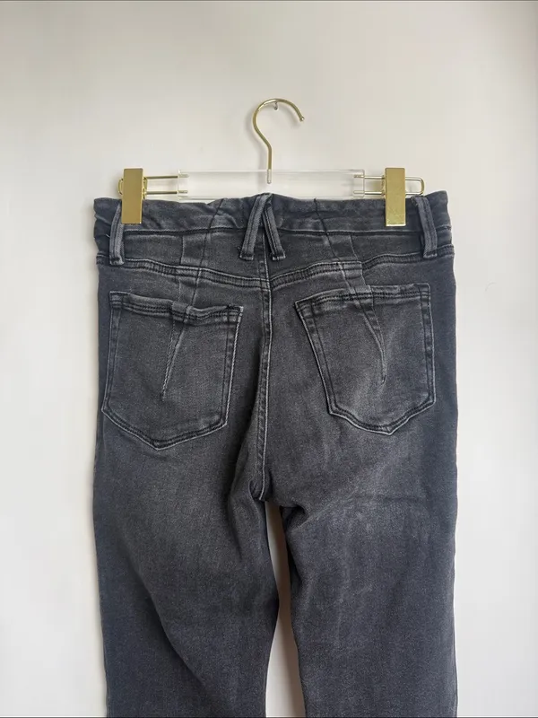 Good American Good Classic High Rise Ankle Denim Jeans Faded Black Size 6/28 - Image 5