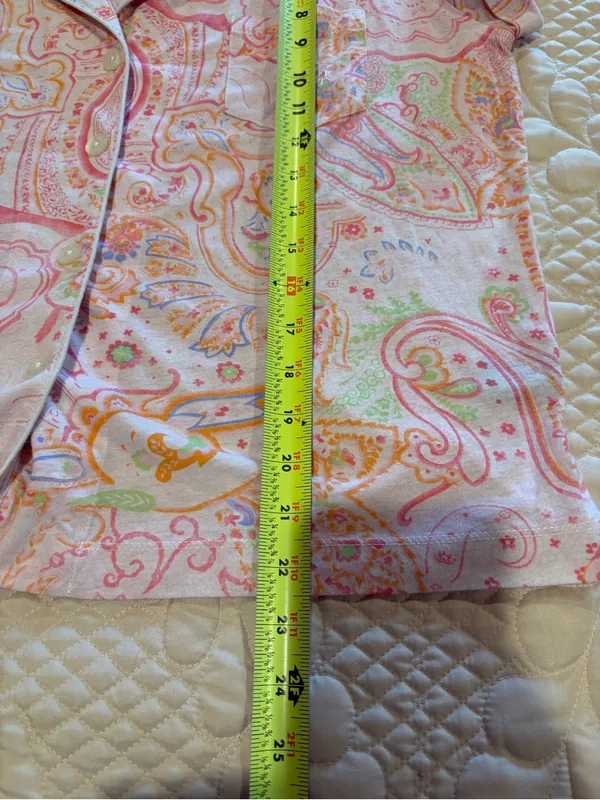 Lauren by Ralph Lauren Pink Paisley Pajama Set women’s size M - Image 9
