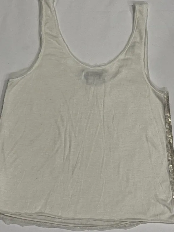 Gold Sequin Mesh Tank Top Y2K Style Party Going Out XS - Image 4