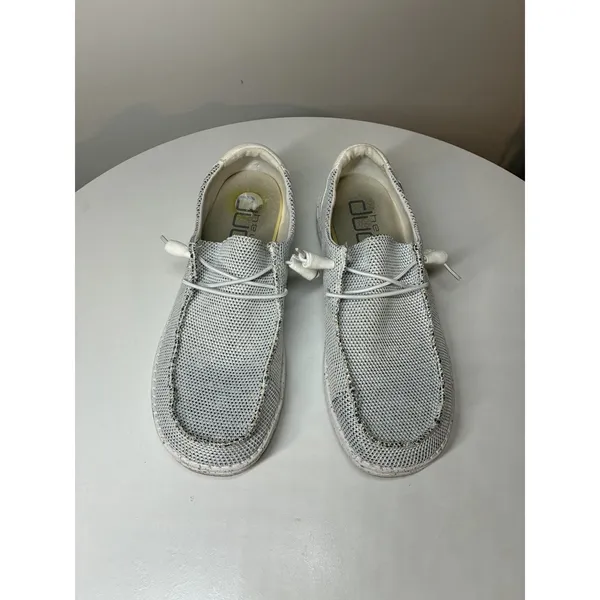 the HEYDUDE Women's Wendy Sox slip-on shoes in stone white 9 Comfy Casual - Image 2
