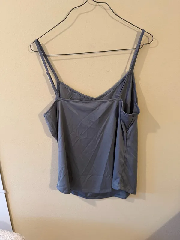 INC International Concepts Slate Blue V-Neck Adjustable-Strap Camisole - Image 4