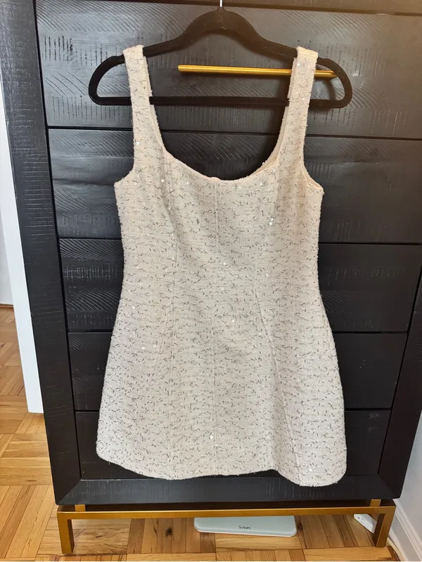 As It May Emery Beaded Tweed Minidress sparkle sequin bridal after party second - Image 6