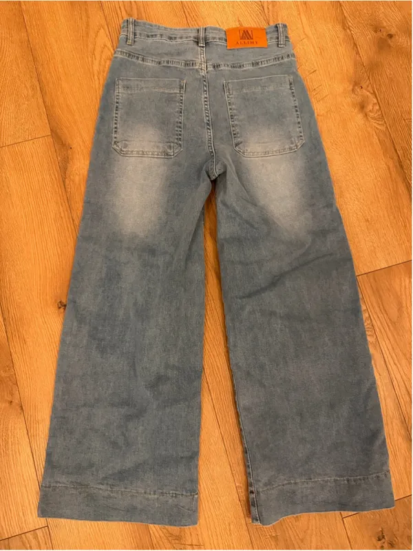 NEW High Waisted Cropped Wide Leg Jeans Stretchy Loose Denim Pants 4 - Image 7
