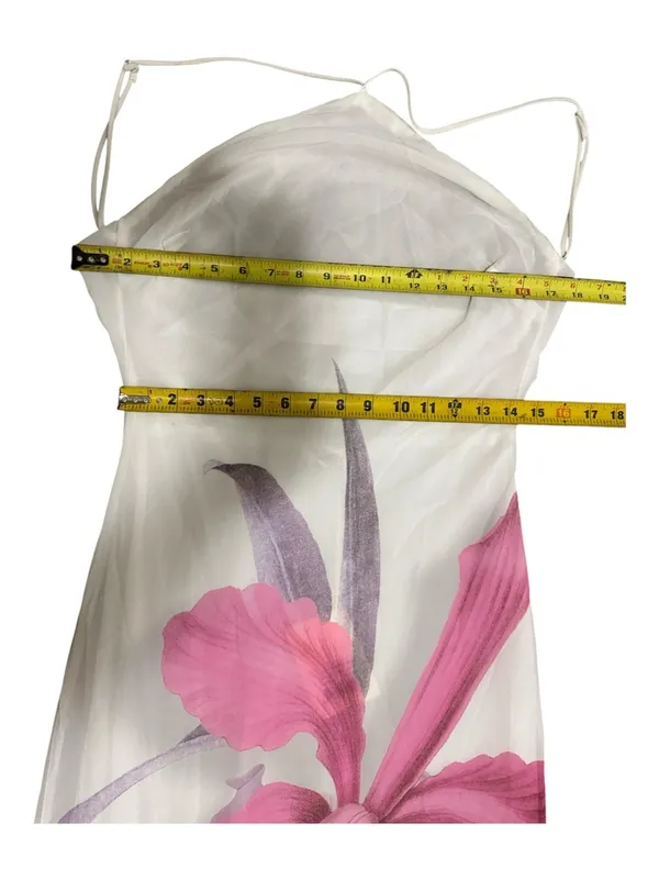Peppermayo White Maxi Dress with Pink & Purple Floral Size 8. A1 - Image 11