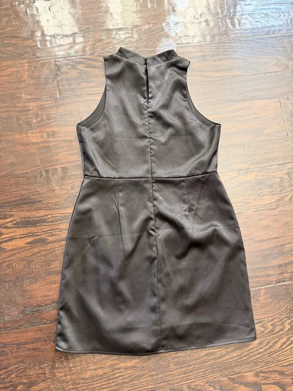 Altar'd State Satin Mini Dress Black - Image 4