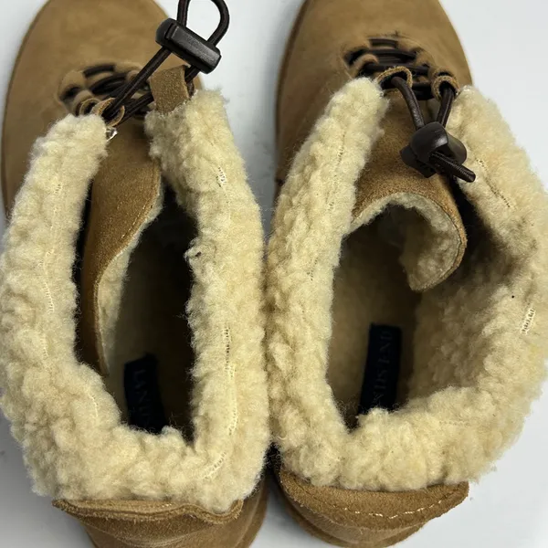 Lands End Womens Chalet Shearling Bootie Dark Chestnut Suede Ankle Boots Size 9 - Image 11