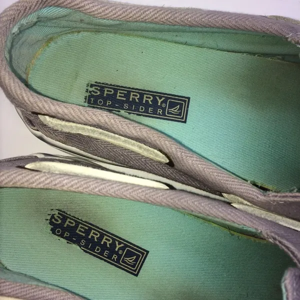 Sperry Top Siders Bahama with Gray Herringbone Cotton Canvas for Wormen - Image 8