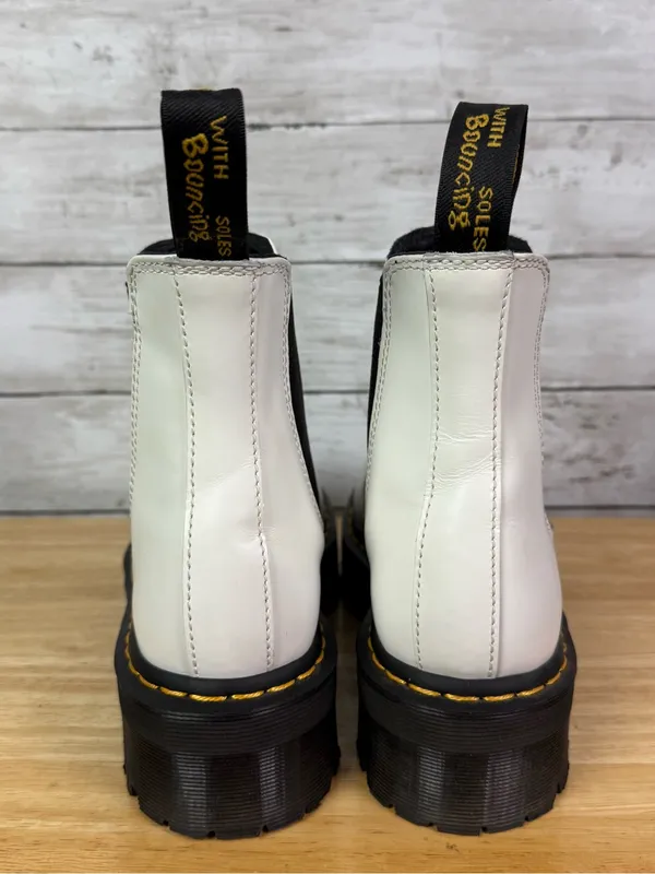 Dr Martens White Quad Platform Chelsea Boot Size 9 - Image 4