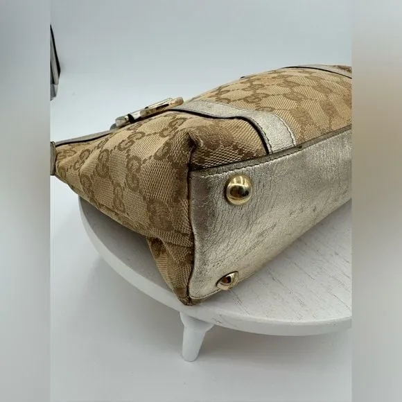 GUCCI Silver Trim Canvas Tote Bag - Image 7