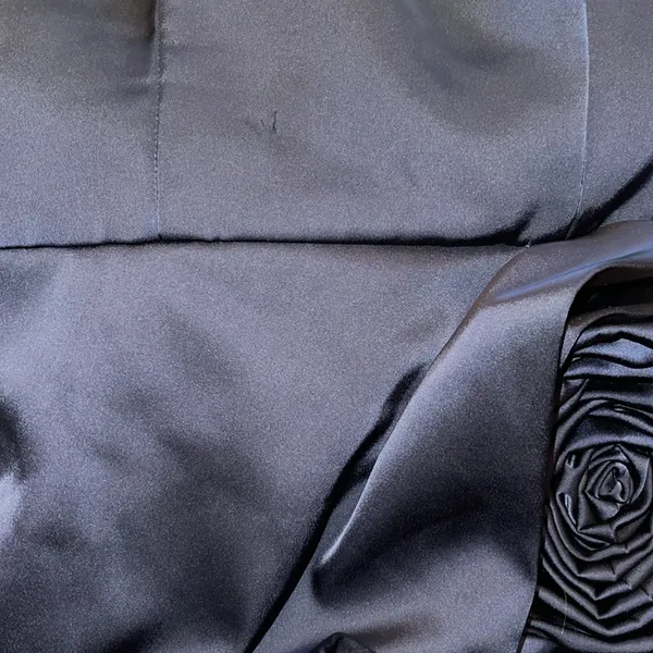 Ronny Kobo Pradova Navy Blue Strapless Rosette Formal Dress‎ - Image 7