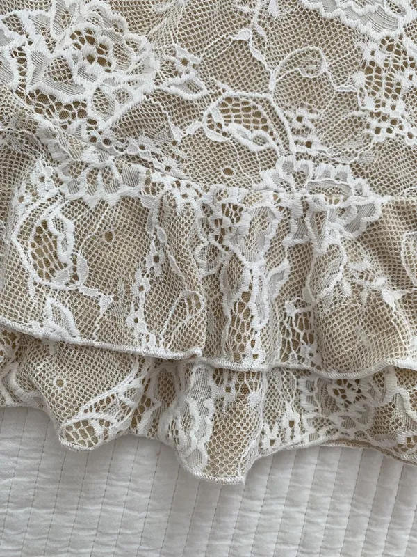white beige lace ruffle Princess Polly dress - Image 11