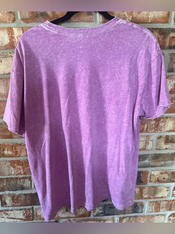 Washed Purple Short Sleeve Tee with Tiger Print - Image 3