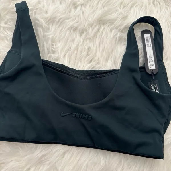 Nike Skims Matte Scoop Neck Sports Bra Dark Teal Size XS - Image 7