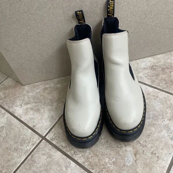Dr Martens‎ Audrick Sz 9 Chelsea Boots BEIGE Nappa Leather Platform Lug Womens - Image 2