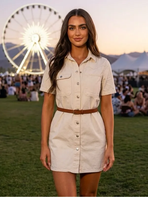 Universal Threads Mini Shirt Dress Womens XS Western Boho Country Coastal Cowgirl - Image 7