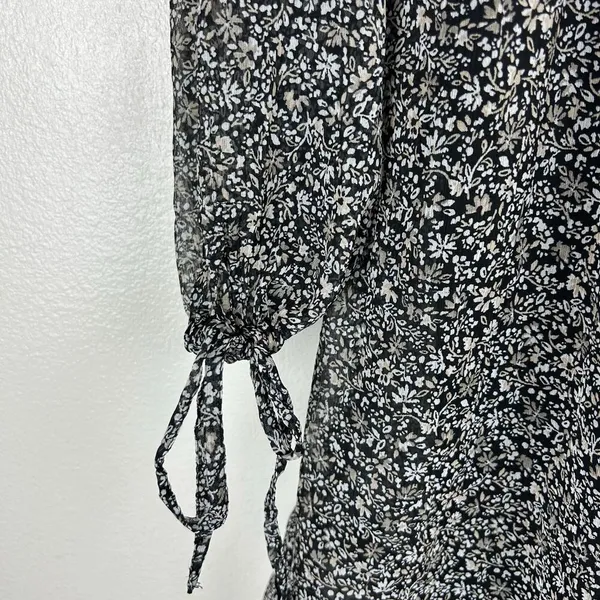 Motherhood Maternity Dress Size Medium Black Floral Lined Boho - Image 8