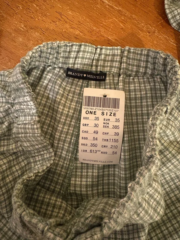 NWOT Brandy Melville plaid Wide Leg Loose Fit Valentina Pants - Image 3