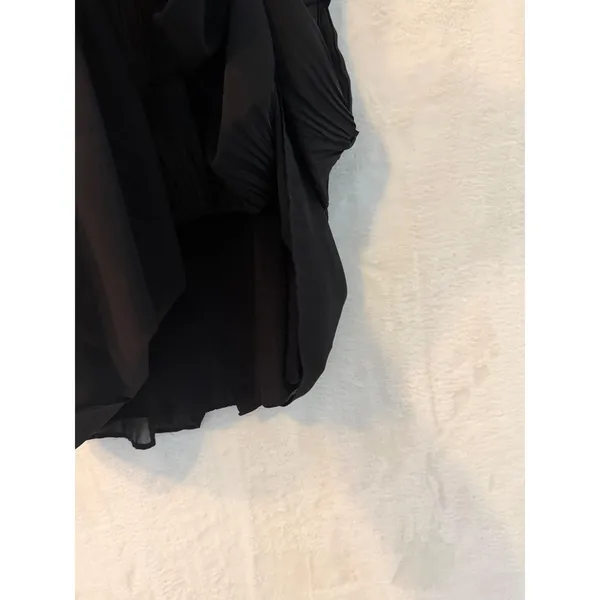 Joie Black Pleated Sleeveless Button Down Belted Mini Dress‎ Large L - Image 7